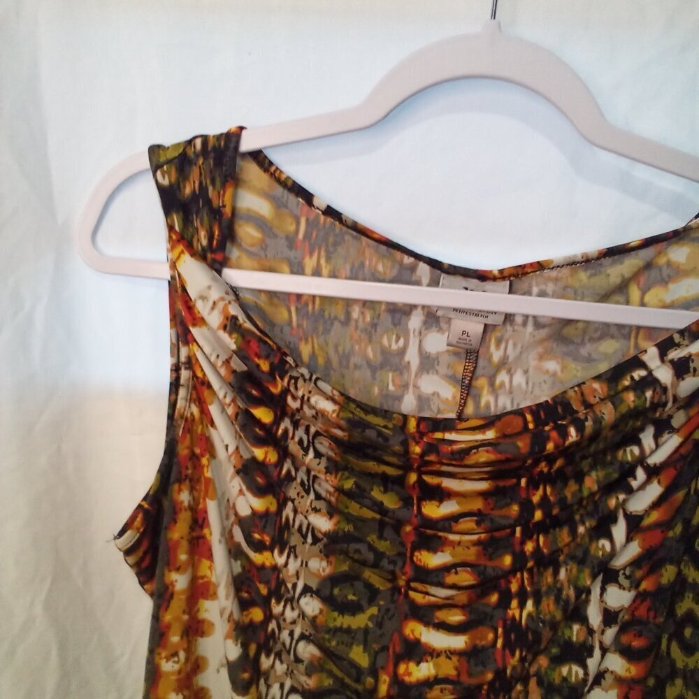Worthington Blouse PL Petite L Sleeveless Scoop Neck Pattern Colorful - Picture 4 of 15